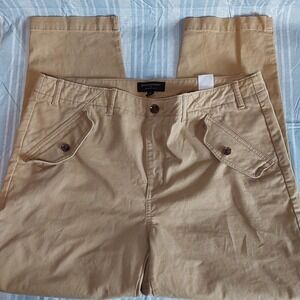 Banana Republic Womens Pants Size 14 Brown Authentic Chino Stretch Cotton‎ Blend